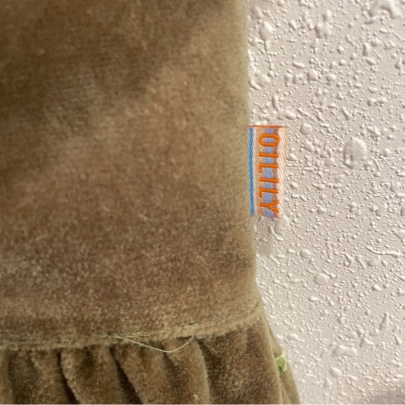 Oilily Velvet Green Embroidered Floral Midi Skirt, Vintage Style, Size 36 (6/S) - Picture 8 of 11